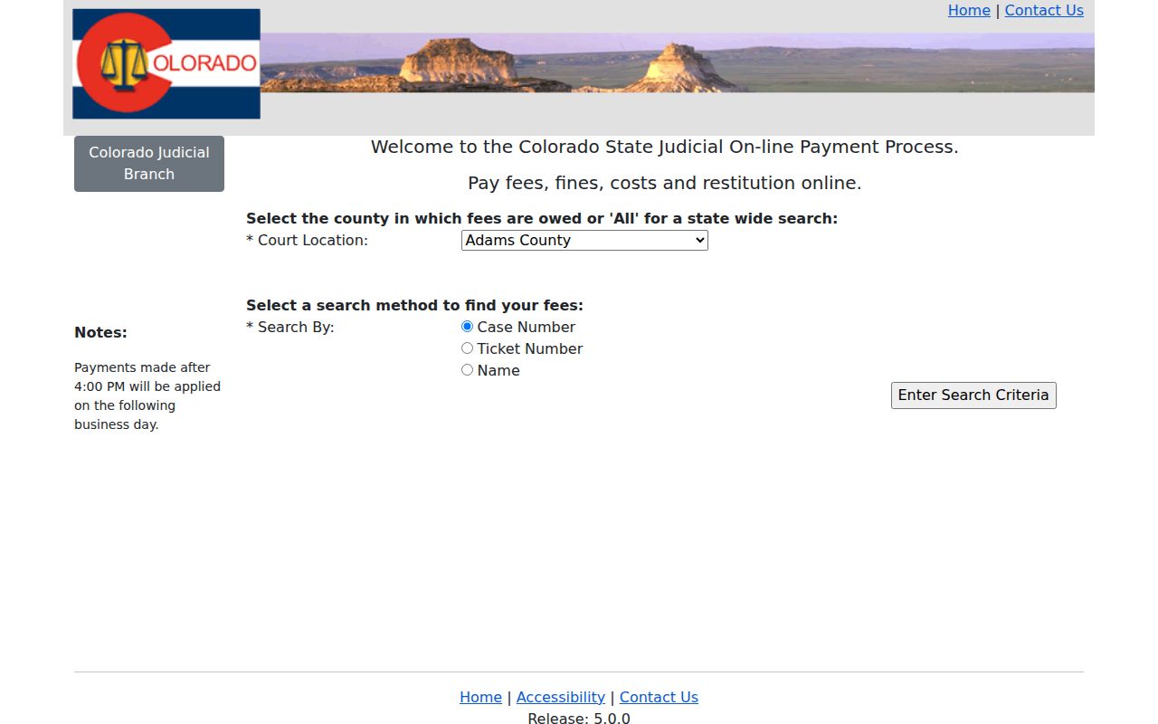 Eagle County court dockets Colorado judicial online payment lookup