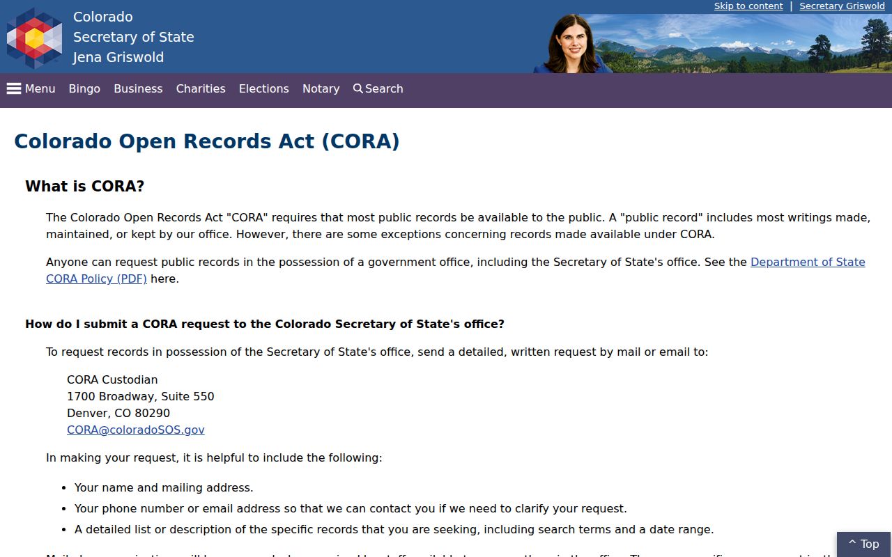 Eagle County court records Colorado CORA access overview
