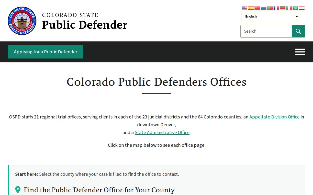 Eagle County criminal court records Colorado public defender offices