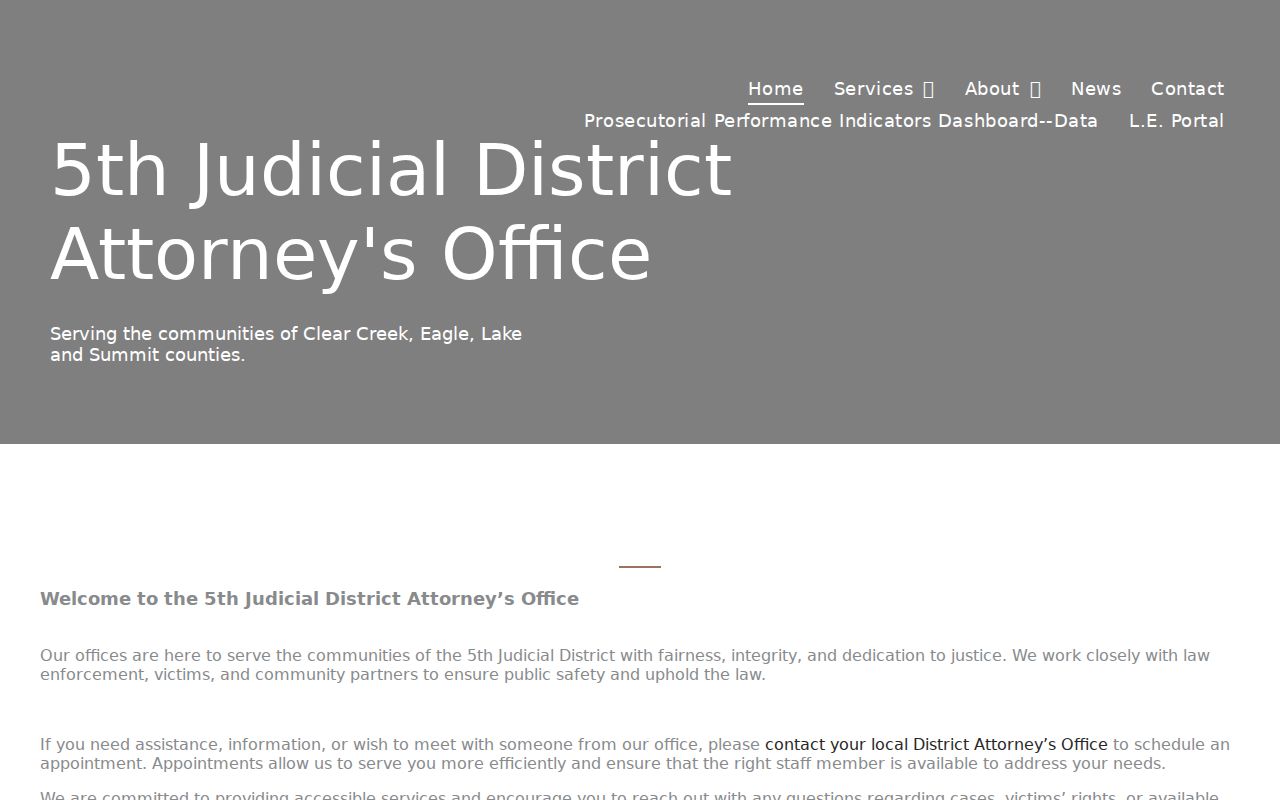 Eagle County criminal court records and Fifth Judicial District Attorney resources