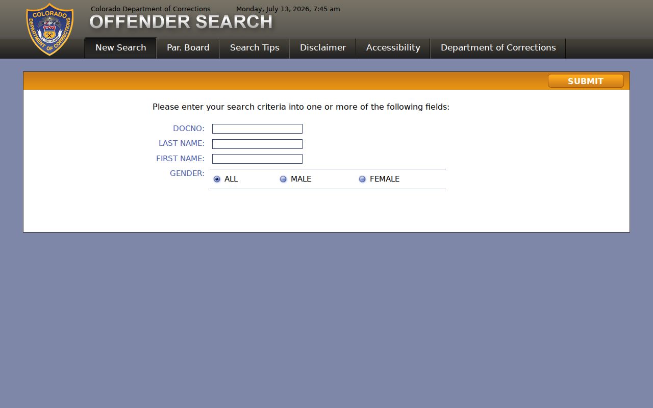 Eagle County inmate search Colorado DOC offender search