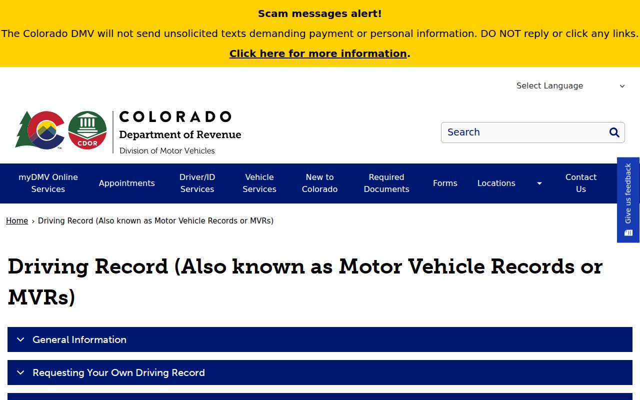 Eagle County traffic court records Colorado DMV motor vehicle record