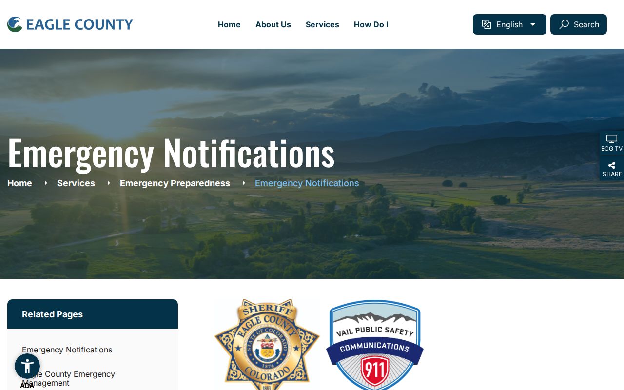 Eagle County warrant records sheriff emergency notification tools